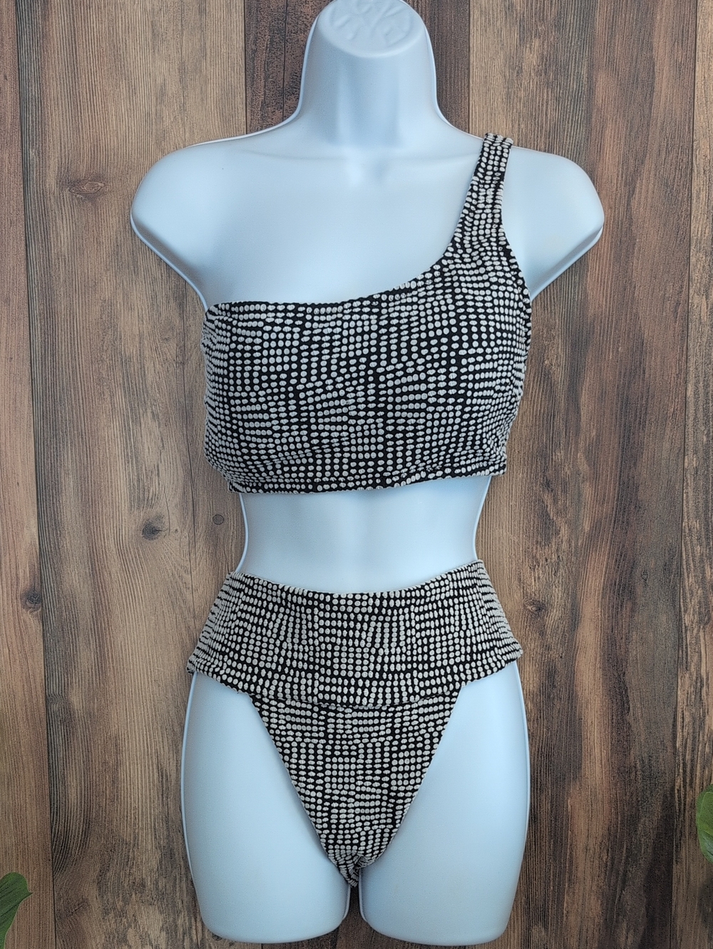 aerie One-Shoulder Bandeau + High Cut Cheeky Bikini XL/XL  NWT  F317